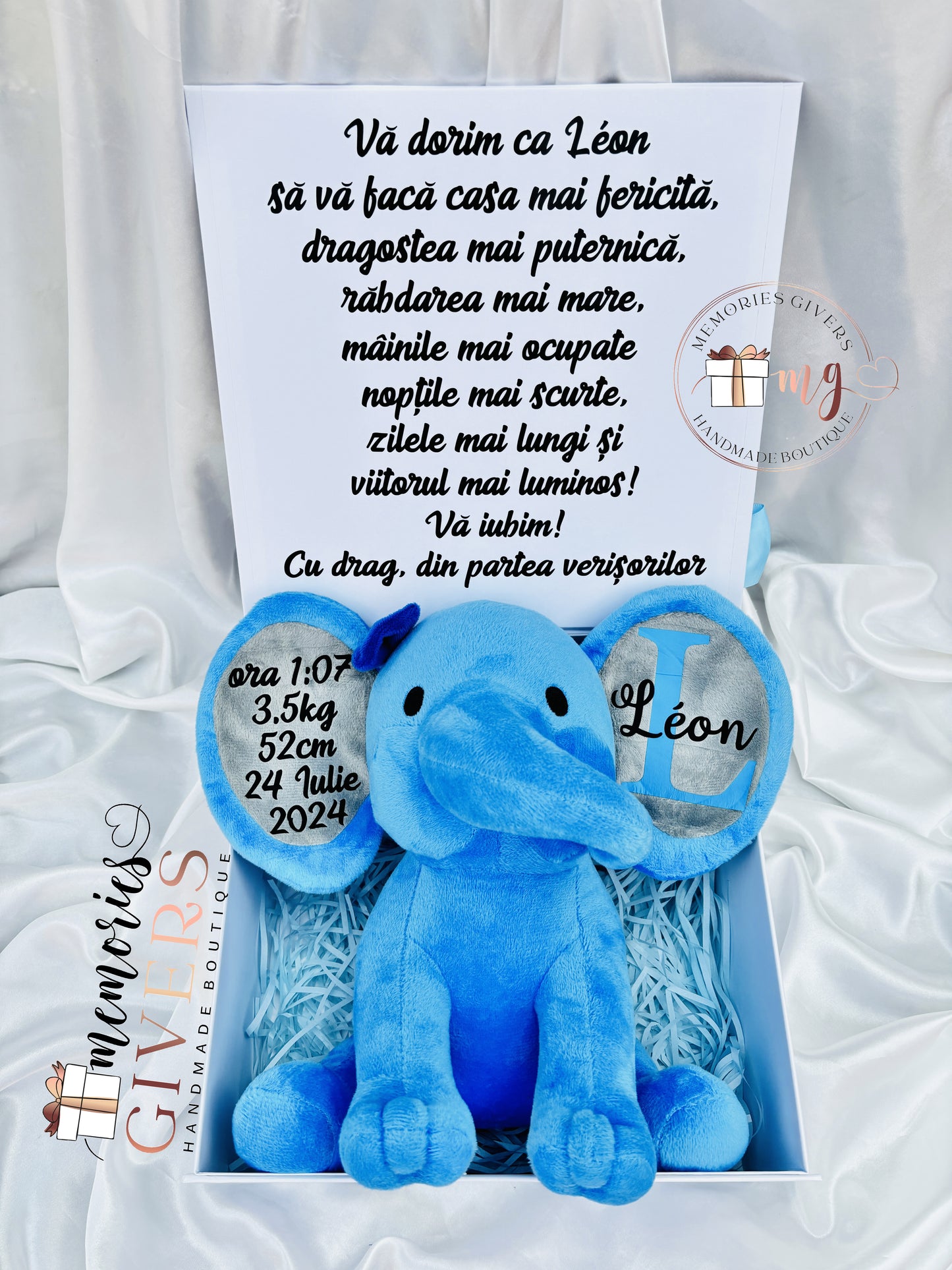 Elefant de plush personalizat