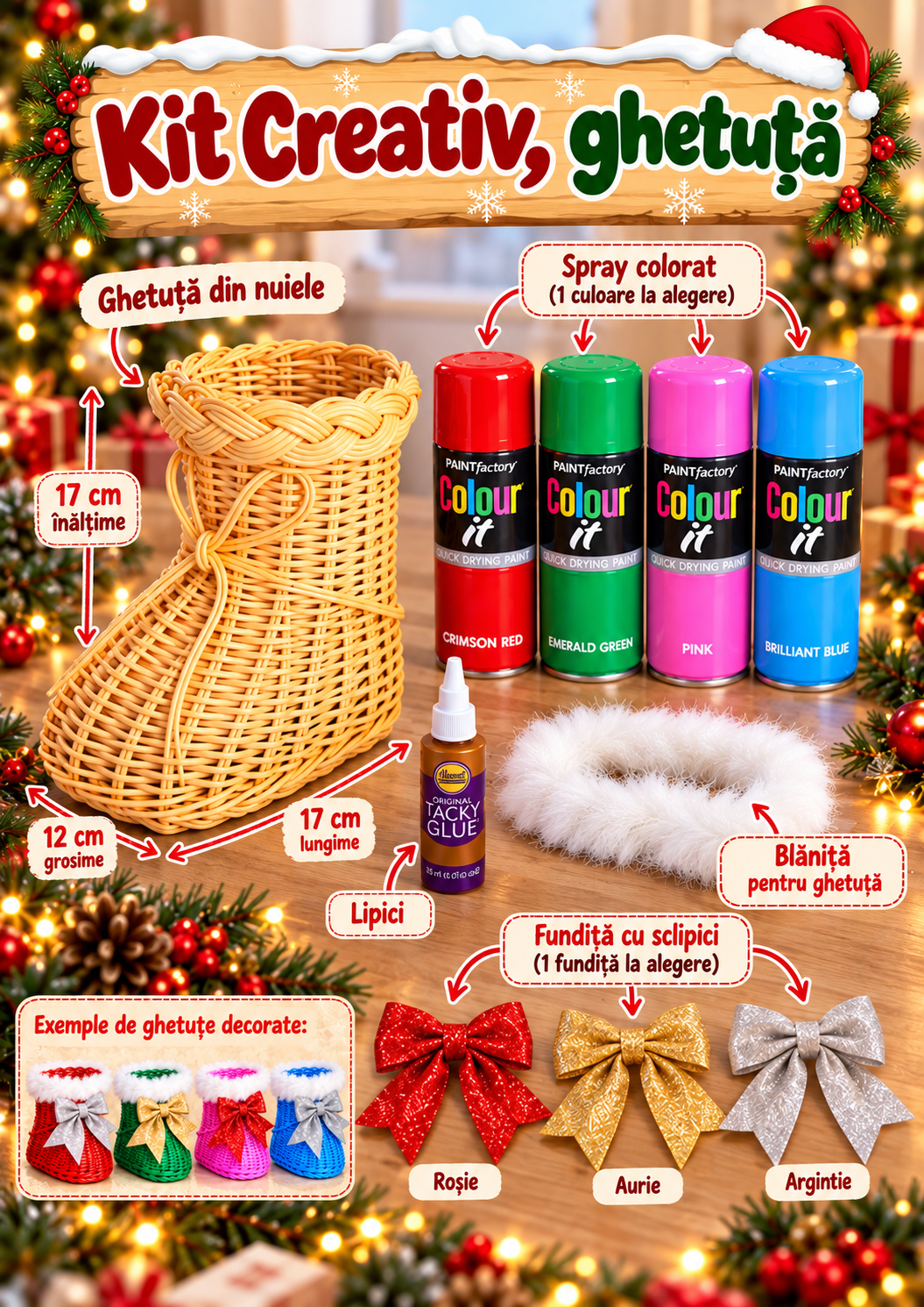 Kit complet de decorat Ghetuța lui Moș Nicolae