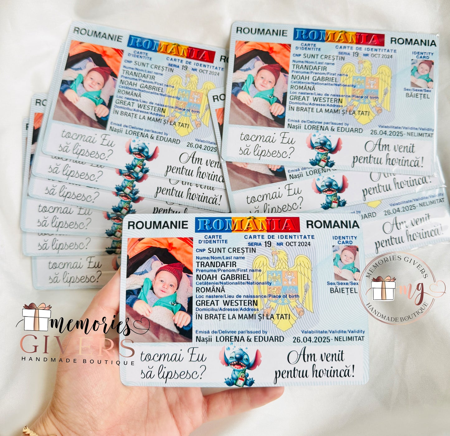 Mărturie tip magnet 15x10cm - model băiat