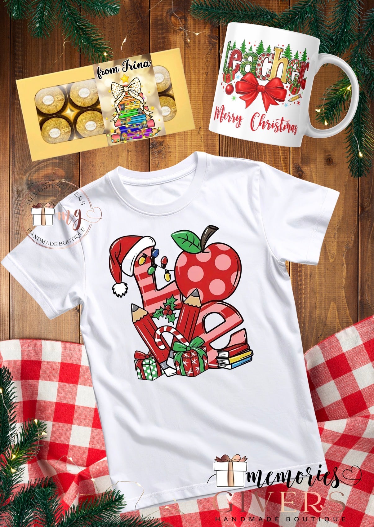 Set cu tricou, ciocolată și cană