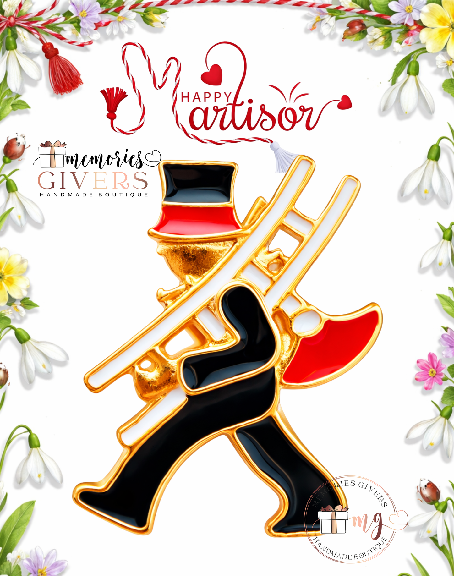 Broșă -COȘAR- cu sau fără mesaj pe spate și ciocolată