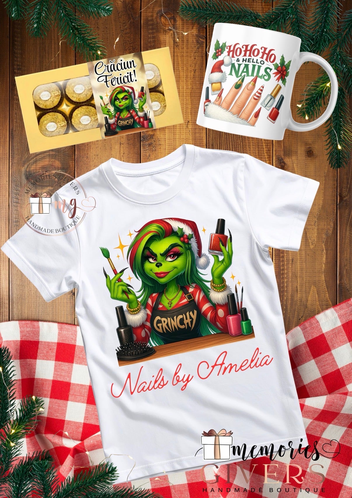 Set cu tricou, ciocolată și cană