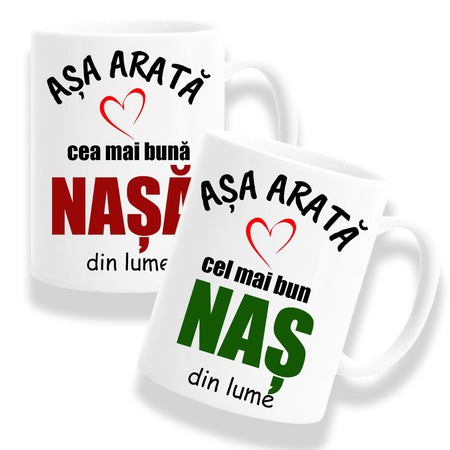 Căni personalizate pentru Nașii de Cununie