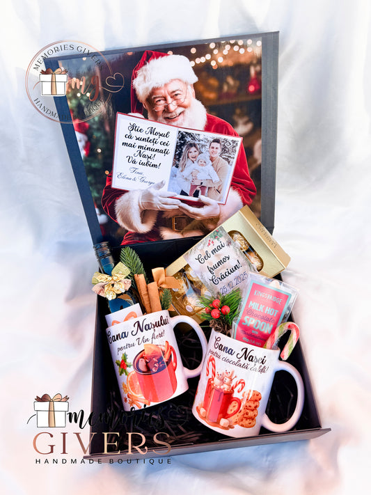 Cutie cu 2 căni pentru vin fiert și ciocolată caldă