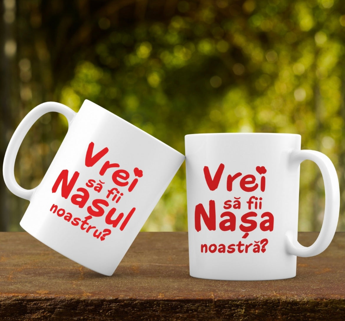 Căni personalizate pentru Nașii de Cununie