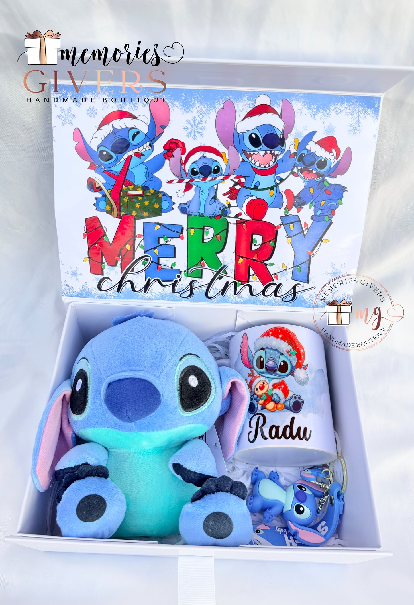 Cutie cu Stitch din plush și cană