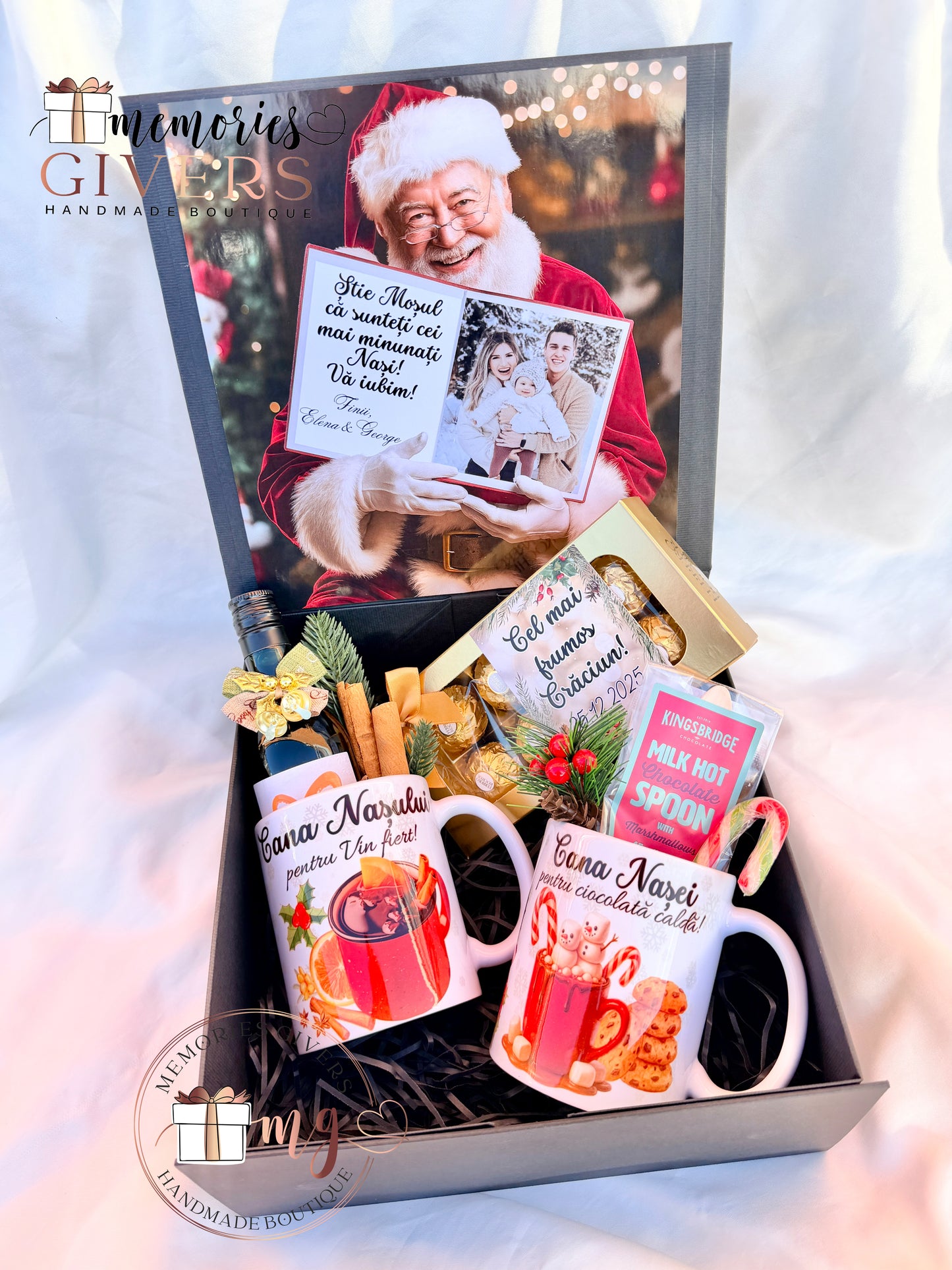 Cutie cu 2 căni pentru vin fiert și ciocolată caldă