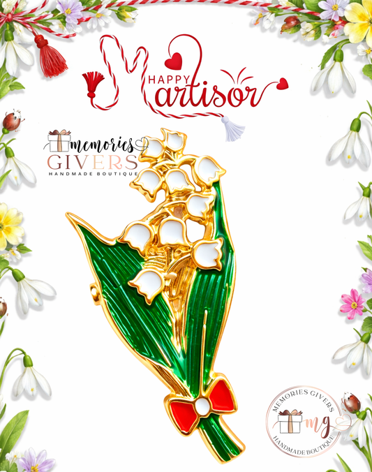 Broșă -LĂCRĂMIOARĂ- cu sau fără mesaj pe spate și ciocolată