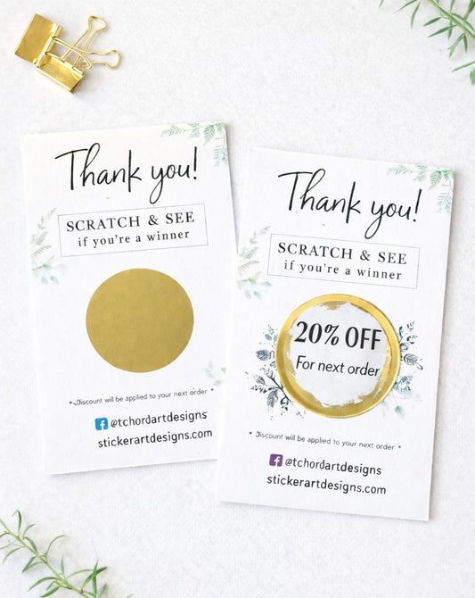 Scratch Card 3.5x2 inch (8.89x5.08cm)