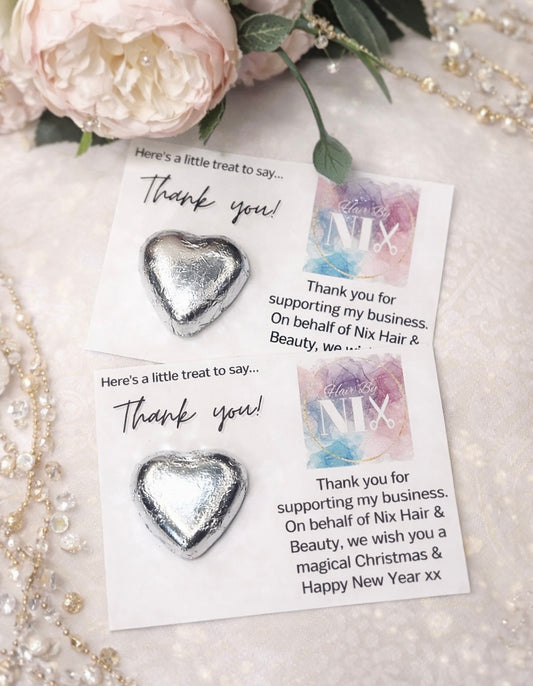 Card with Heart chocolate 3.5x2 inch (8.89x5.08cm)