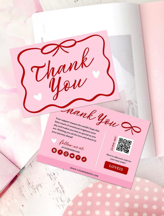 Thank you Note Card 6x4inch (15.24x10.16cm)