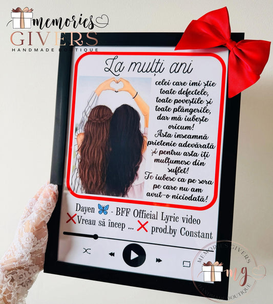 Tablou A4 cu melodie cu sau fără sticlă (video real după poză)