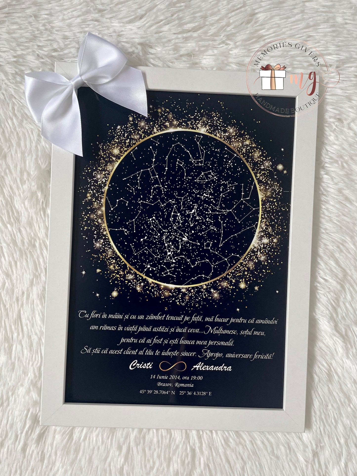 Tabloul A4 cu harta stelelor