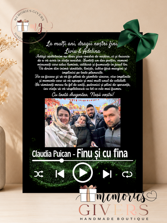 Tablou A4 cu melodie (video real după poză)