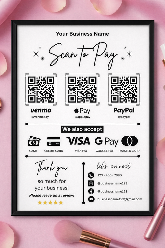 Scan to pay -tablou sau flyere-