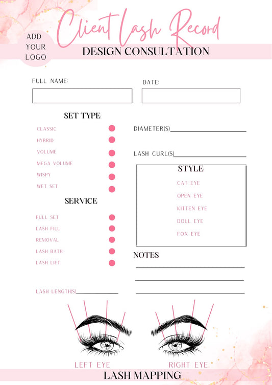 Client Record Form A4