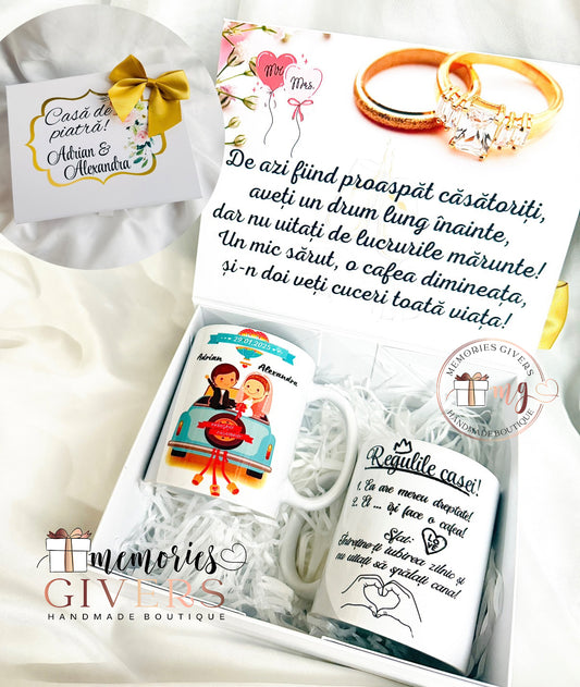 Cutie cu 2 căni pentru "Proaspăt căsătoriți"