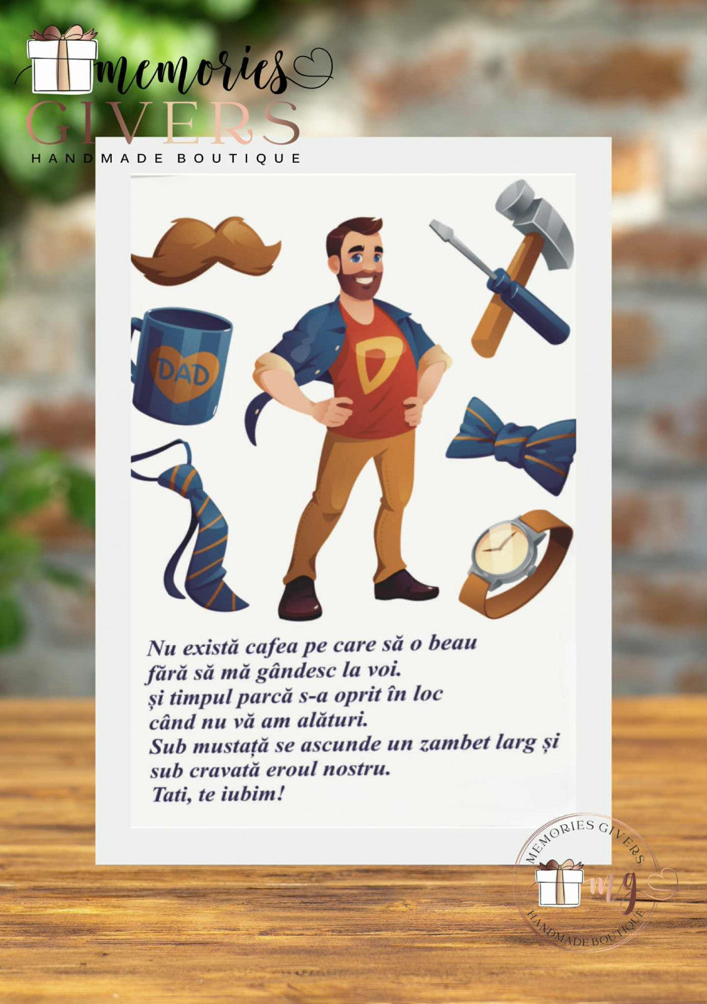 Tabloul A4 cu sau fără sticlă pentru Soț/Tătic
